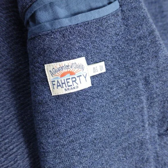 Faherty Inlet Knit Blazer -Deep Navy Melange Size XL T - Picture 2 of 6